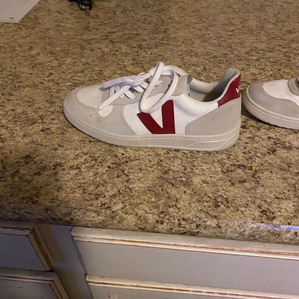 Veja White and Gray Athletic Shoes - Picture 3 of 4